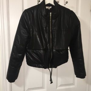 Pleather bomber jacket